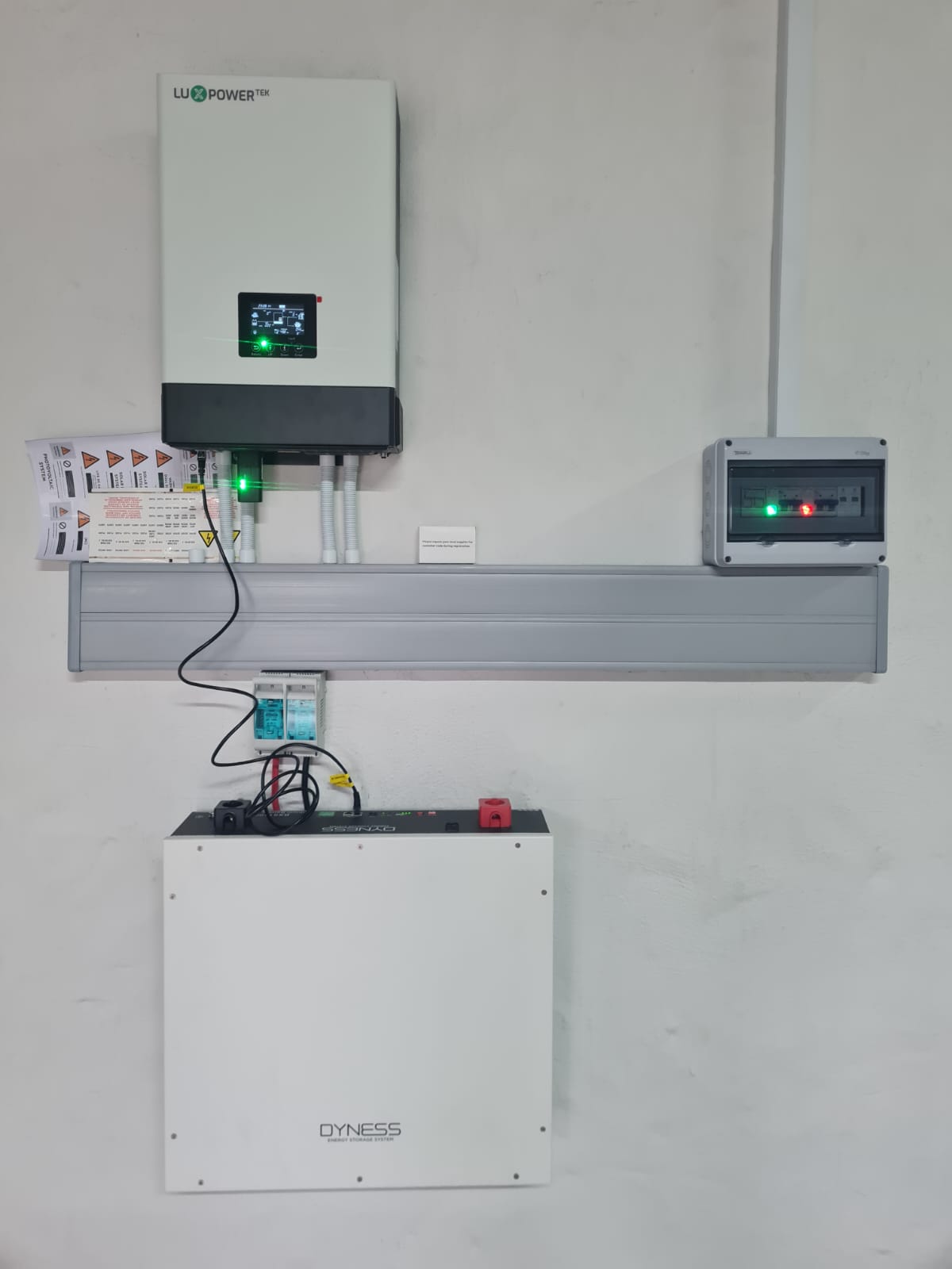 Solar inverter and battery installation for backup power